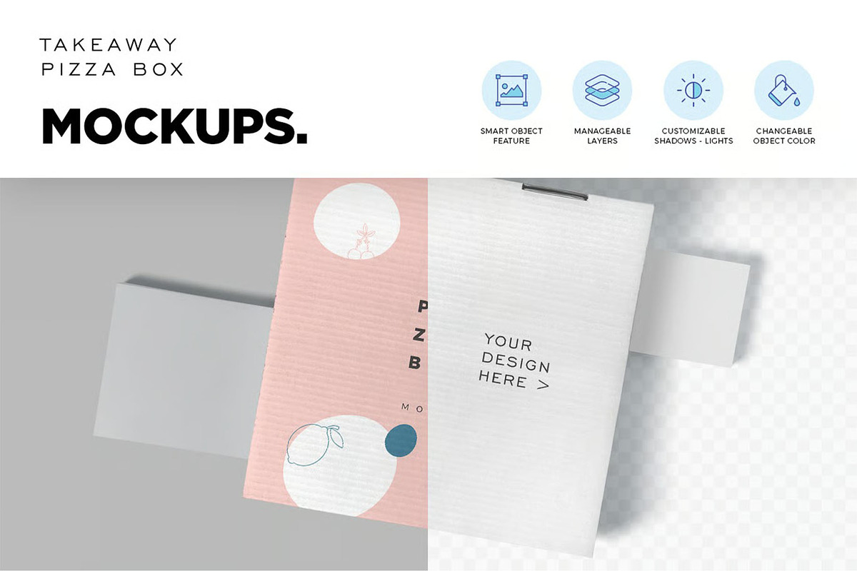 Pizza Box Mockup, a Product Mockup by megostudi0 (Photo 3 of 7)