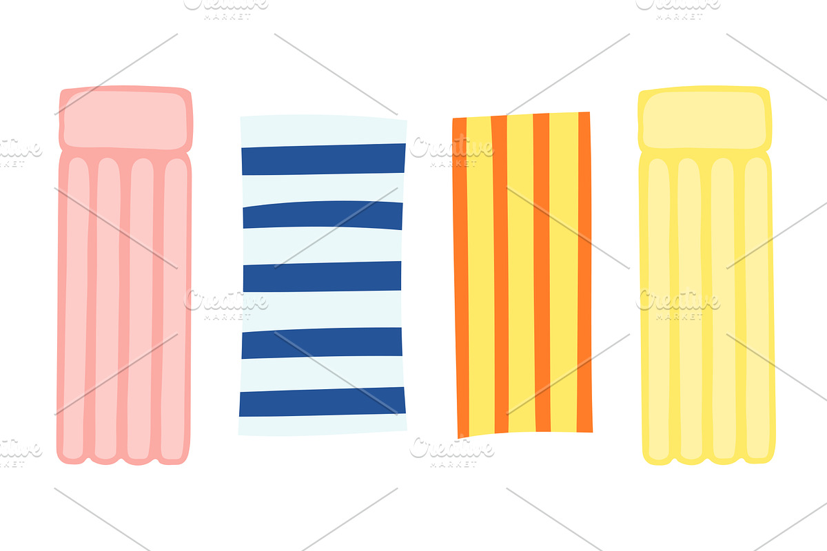 Pool raft, mattress float, beach, an Object Illustration by sceptical cactus
