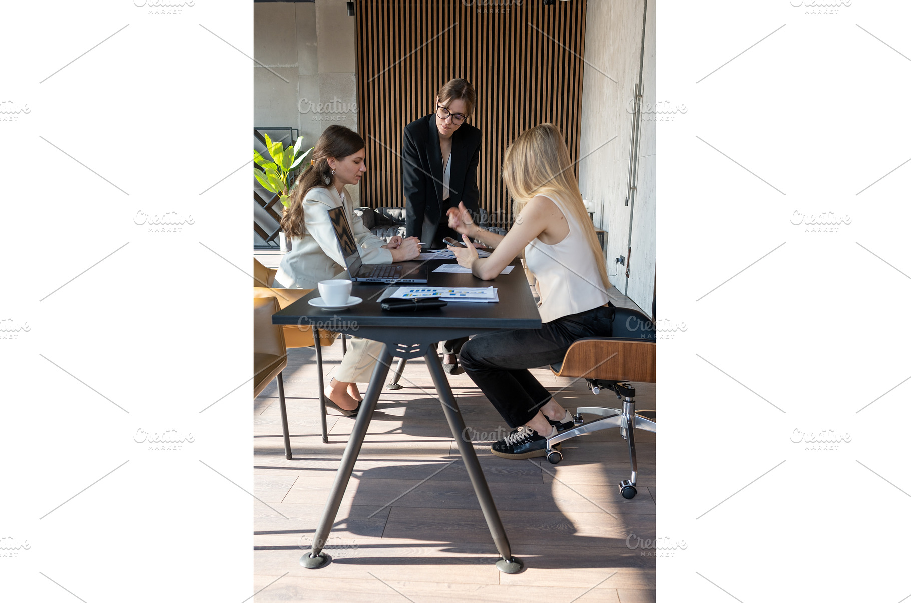 Office workplace with women in, a Business Photo by undrey