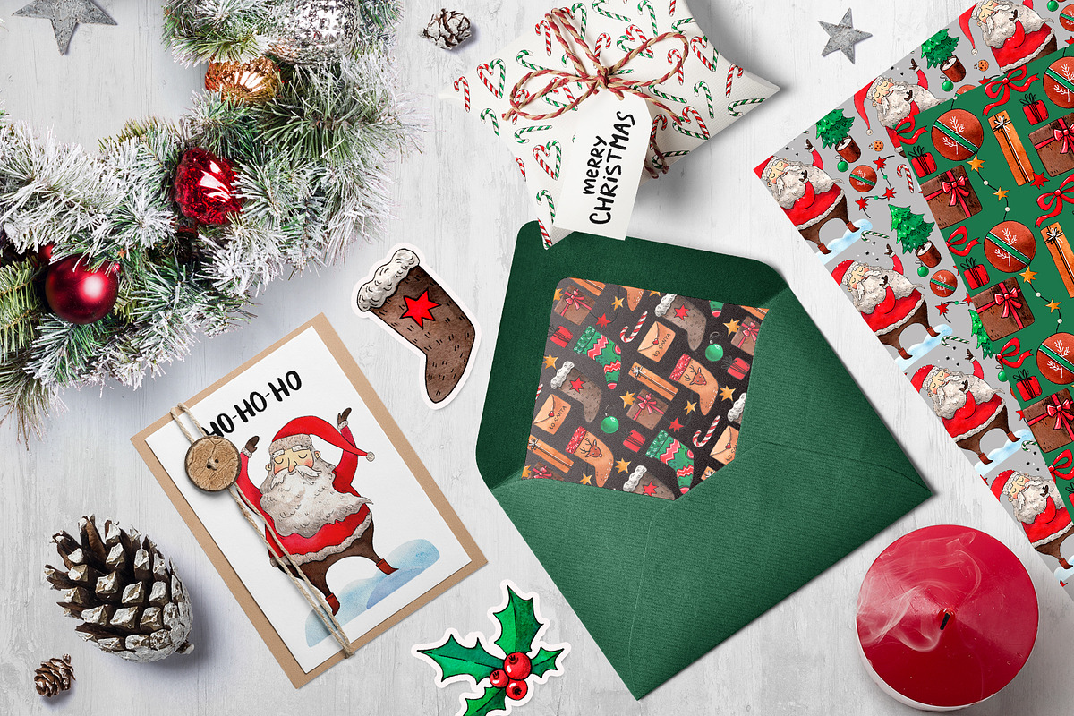 Santa big Christmas set, a Decorative Illustration by Ekaterina Goncharova (Photo 6 of 13)