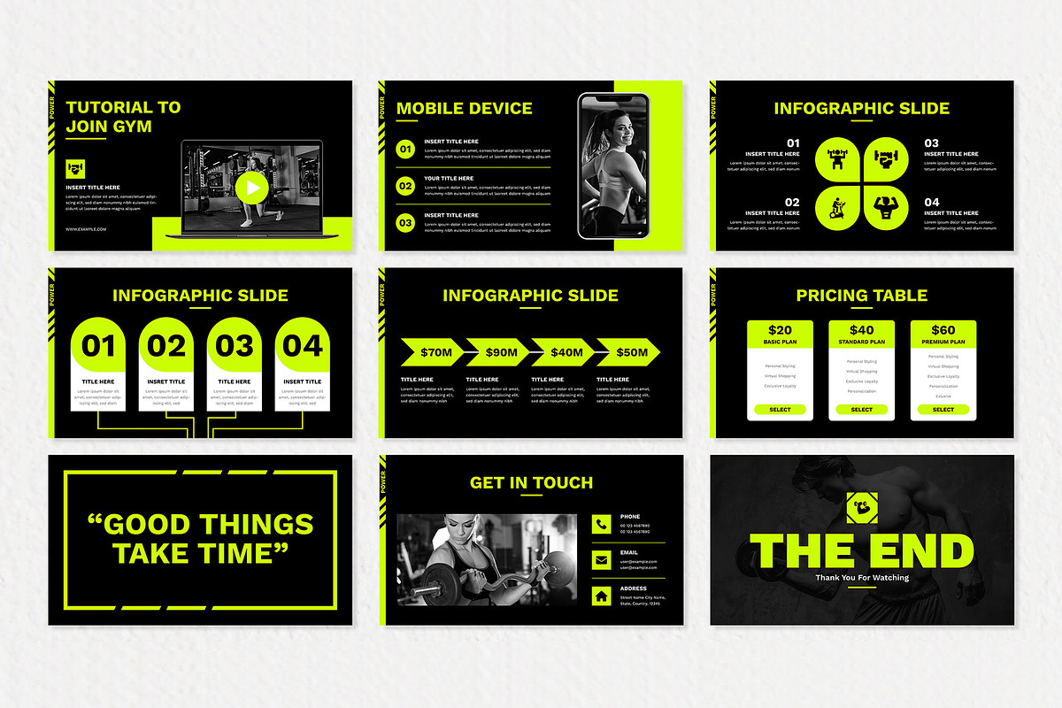 Creative GYM & Fitness Presentation, a Presentation Template by Mighty-Slide (Photo 5 of 5)