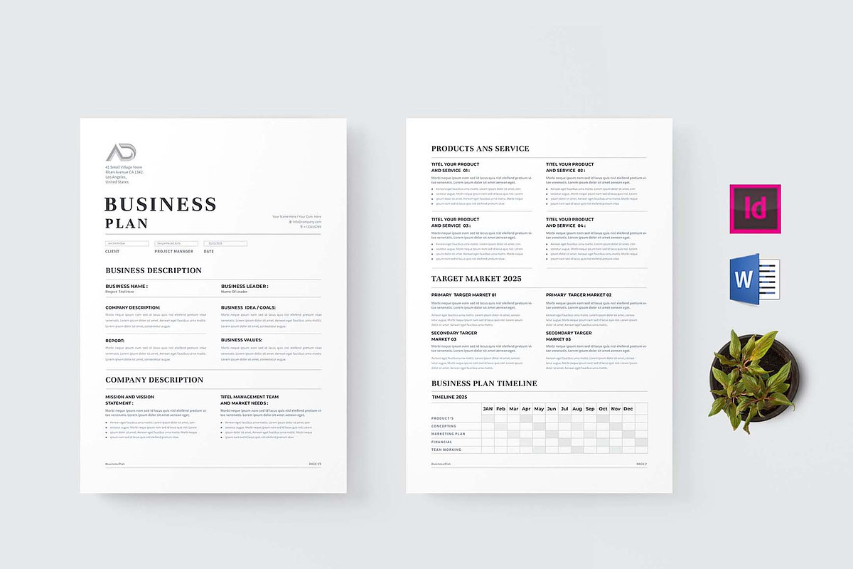 Business Plan | MS Word & Indesign, a Stationery Template by design_hut (Photo 1 of 7)