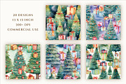 Seamless Watercolor Christmas Trees, a Pattern Graphic by everslide (Thumbnail 3 of 5)