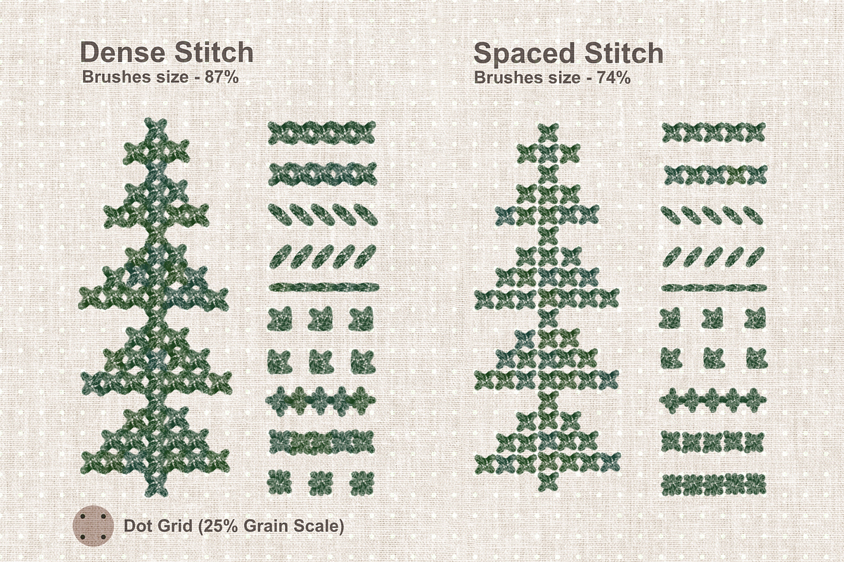 Cross Stitch Embroidery Brushes v2, a Brush Add-On by bokettori (Photo 2 of 10)