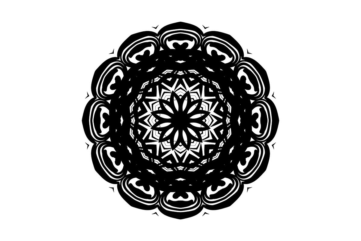 Black and White Mandala Patterns Set, a Decorative Illustration by NJ Himel (Photo 7 of 101)