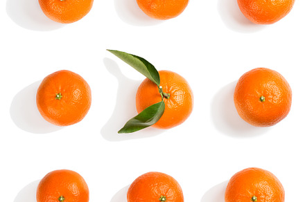 Whole tangerines.