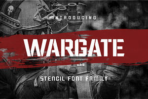Wargate - Stencil Family, a Font by Arterfak Project