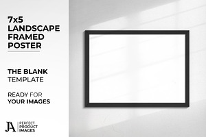 Landscape 7x5 Framed Poster Mockup