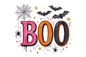 BOO Halloween PNG Halloween, a Seasonal Illustration by CraftArtStudio