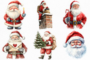 Watercolor Santa Clipart, an Illustration by Craft Nest (Thumbnail 2 of 6)