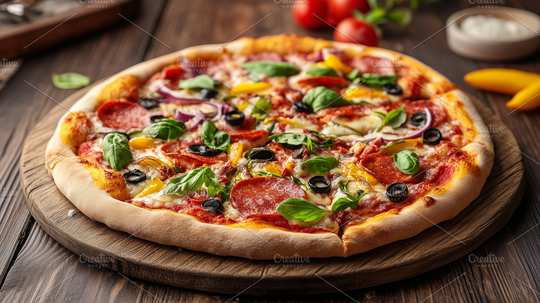 Delicious freshly baked pizza, a Food & Drink Photo by MistyDay