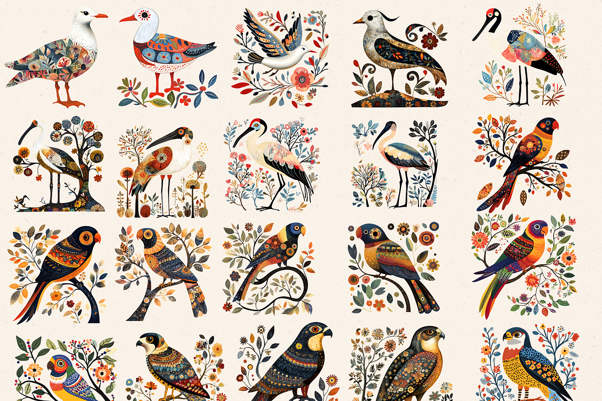 Australian Bird Clipart Folk Art PNG, an Animal Illustration by Daring Digies (Photo 3 of 10)