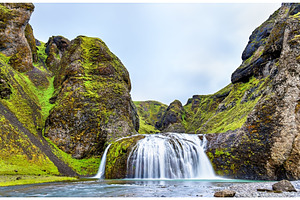 Stjornarfoss waterfall in Southern Iceland, a Nature Photo by Leonid Andronov