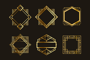 Vintage Art Deco Frame Set