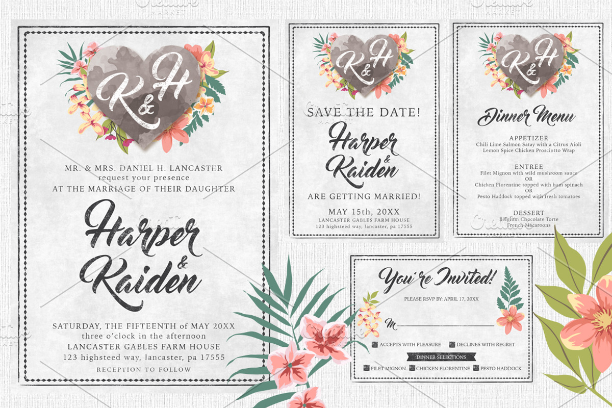 Massive Chalk Wedding Bundle 60% off, an Invitation Template by SkyvaraSupply (Photo 4 of 12)