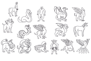 16 Mythical Creatures Clip Art