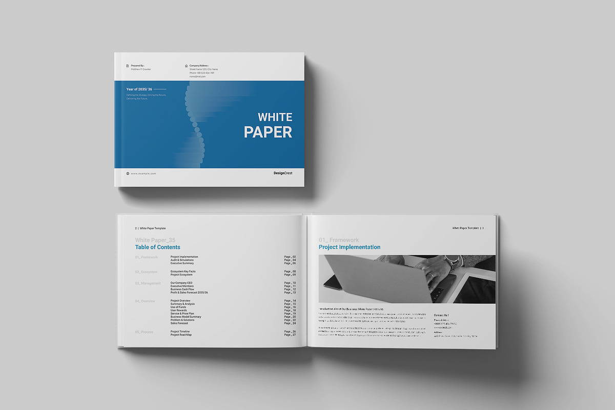 Business White Paper Landscape, a Brochure Template by DesignCrest (Photo 4 of 13)