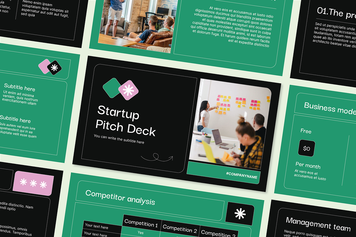 Pitch Deck Presentation Template, a Presentation Template by Hamocreate (Photo 1 of 6)