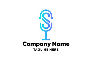 Microphone and S Logo Design, a Branding & Logo Template by GenesisCreativeCo