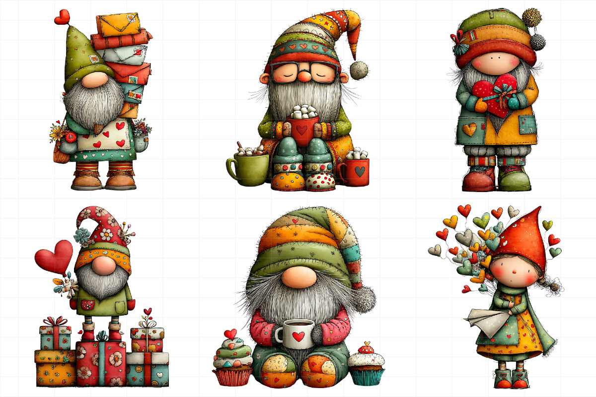 Valentines Gnome Clipart Bundle, an Illustration by Daily.Designs (Photo 3 of 5)