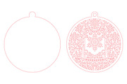Christmas Snowflake Ornament Laser, a Seasonal Illustration by CraftArtStudio (Thumbnail 3 of 3)