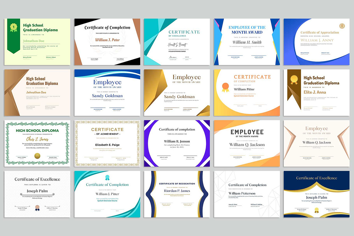 100+ Canva Certificate Bundle, a Stationery Template by Amit Debnath (Photo 3 of 6)