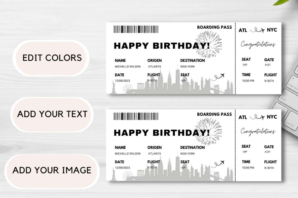 Editable Boarding Pass Template, an Invitation Template by YasdeyDesigns (Photo 8 of 9)