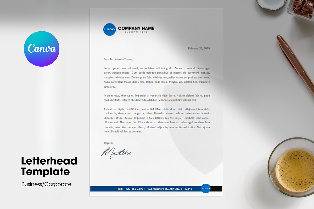 Customizable Letterhead Templates, a Stationery Template by Akdesain