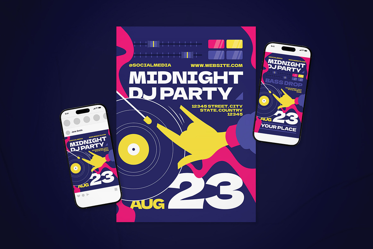 DJ Night Party Event Flyer Set, a Flyer Template by The Good Store (Photo 1 of 2)