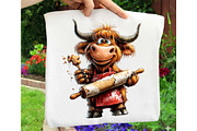 Quirky Christmas Highland Cow Clipar, an Illustration by OK Design (Thumbnail 4 of 6)