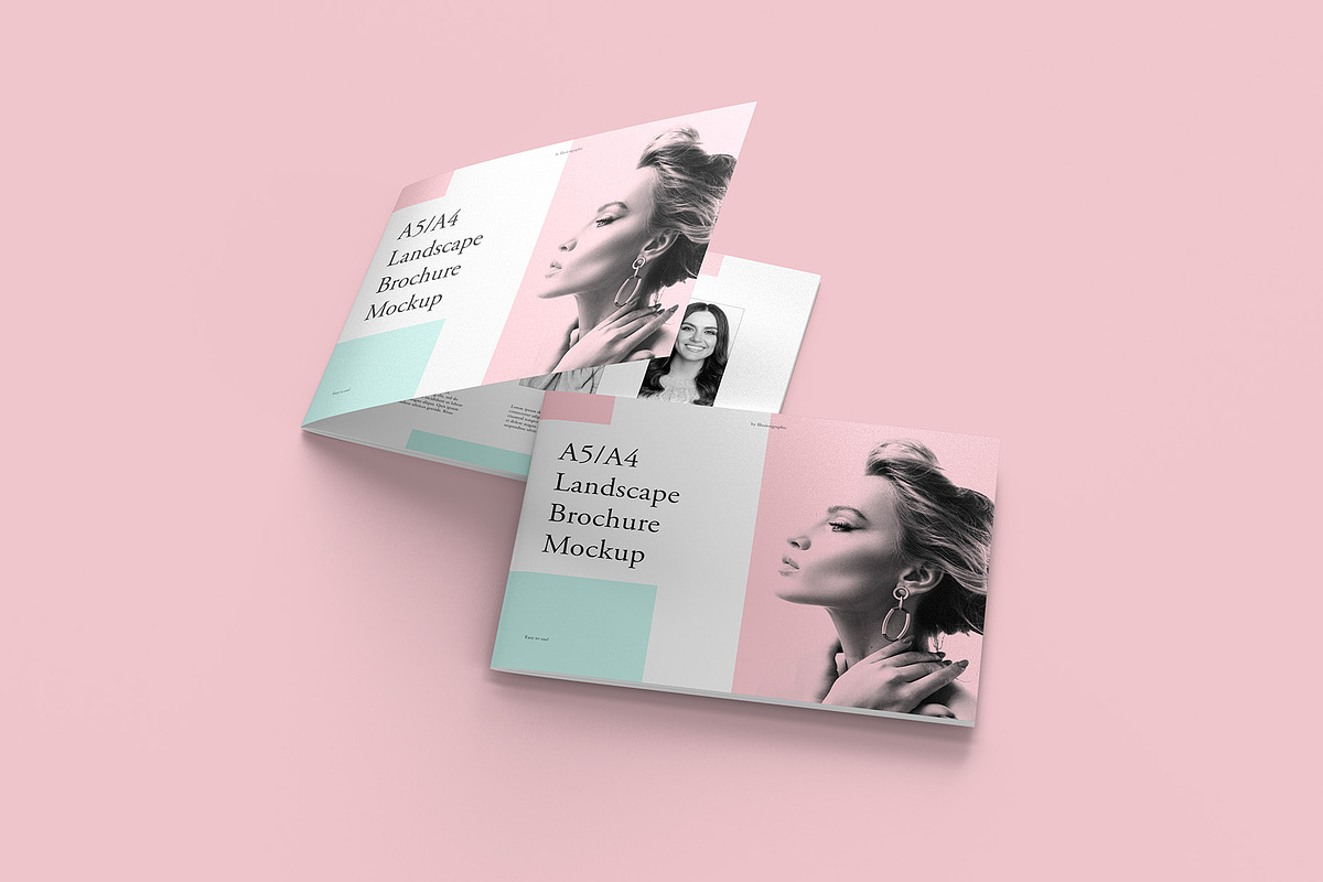 5 A4 Landscape Brochure Mockup, a Books & Magazine Mockup by Illusiongraphic (Photo 7 of 25)
