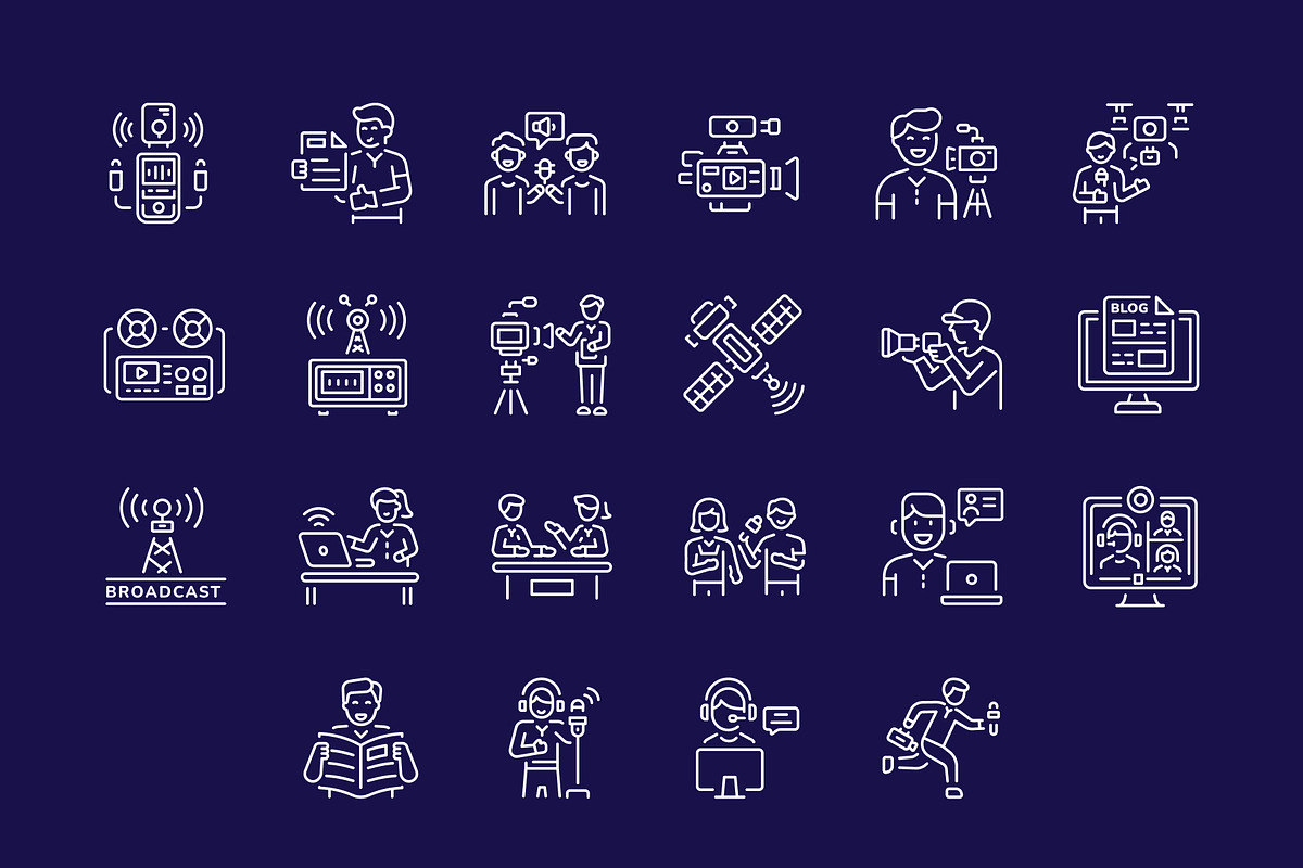 Media Icon Art Set, an Outline Icon by Prosymbols (Photo 8 of 8)