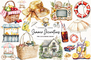 Vintage Summer Decorations Clipart, an Illustration by designhome (Thumbnail 1 of 5)