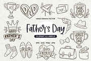 Father's Day Clipart & Labels, an Illustration by insemar (Thumbnail 1 of 4)