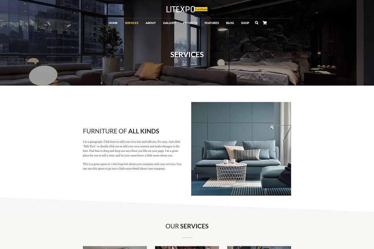 Litexpo - Furniture & Business, a WordPress Template by Cherry Wordpress Theme (Photo 3 of 10)