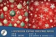 Distressed Vintage Christmas Papers, a Background Graphic by Joaquin Fernandez Studio (Thumbnail 3 of 4)