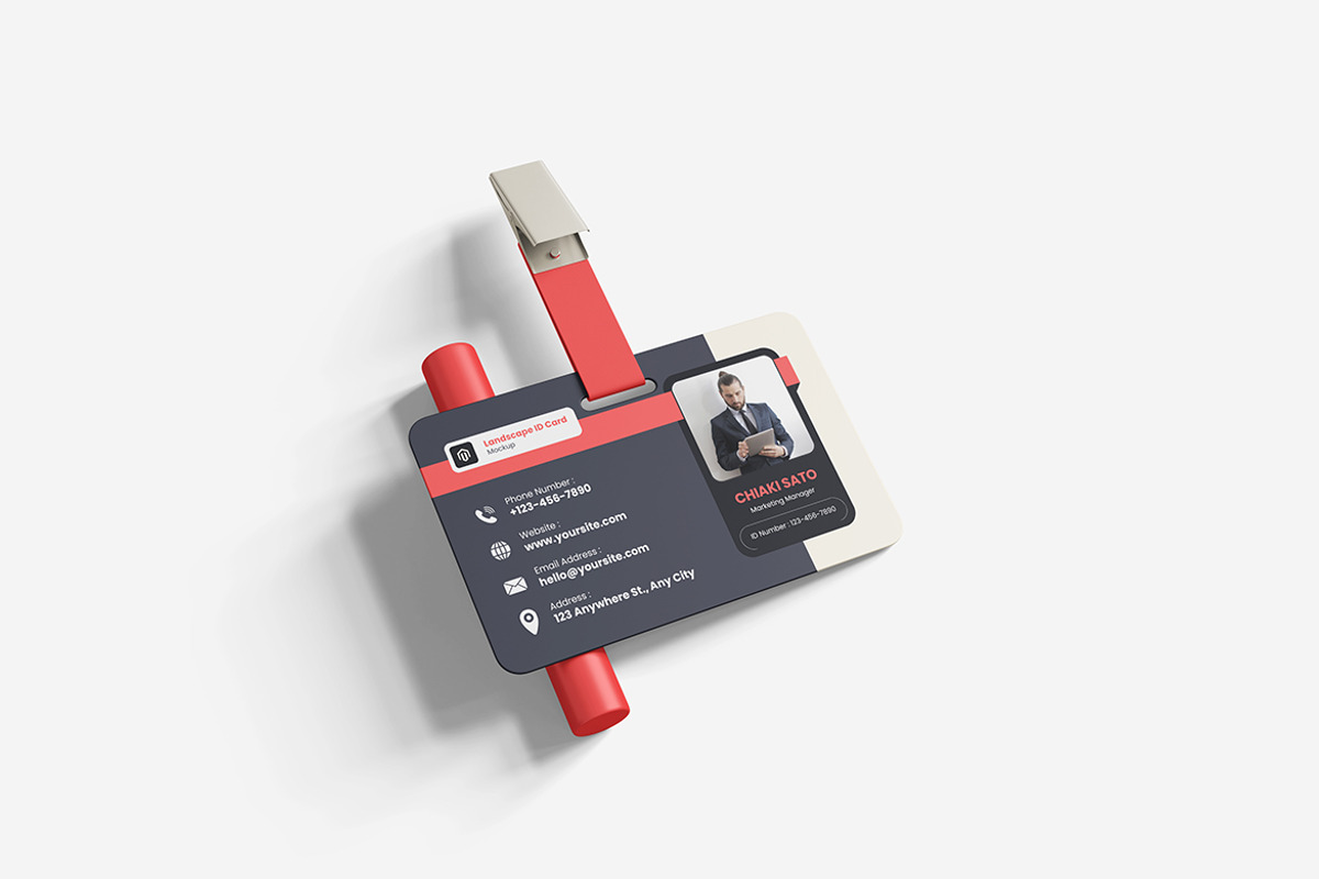 Landscape ID Card Mockup, a Mockup by Indah (Photo 2 of 6)