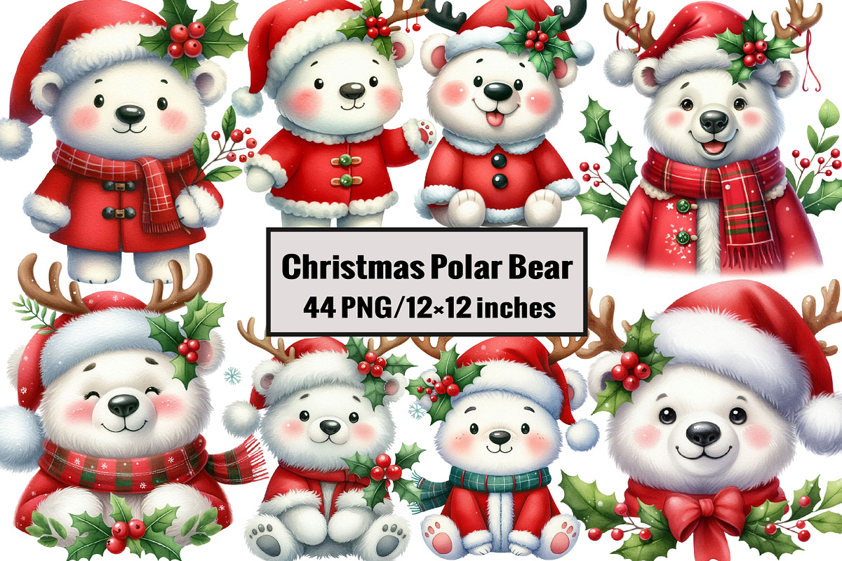 Christmas Polar Bear, an Illustration by Design Market (Photo 1 of 4)