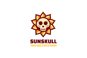 Sun Skull Simple Mascot Logo, a Branding & Logo Template by Artnivora.Std