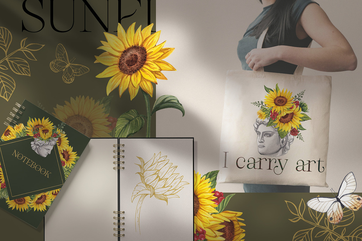 Sunflowers PNG, EPS, AI, SVG, a Graphic by Elena_Sedova (Photo 9 of 9)