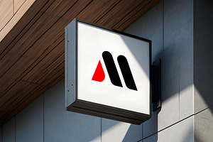 Logo Mockup White Hanging Sign