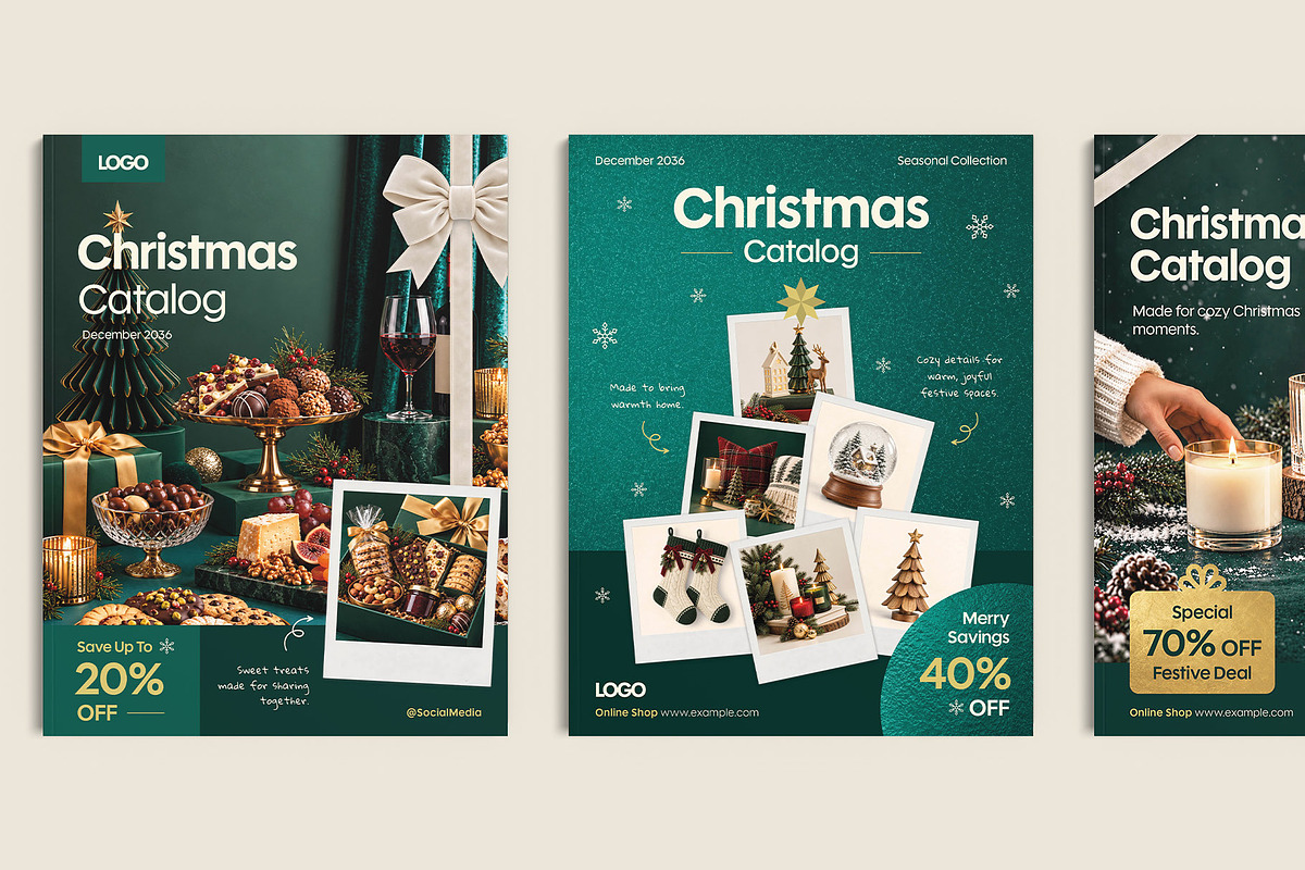Christmas Catalog Cover Templates, a Brochure Template by BrandPacks (Photo 3 of 7)