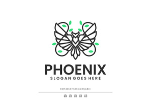 Phoenix Line Art Logo, a Branding & Logo Template by Artnivora.Std