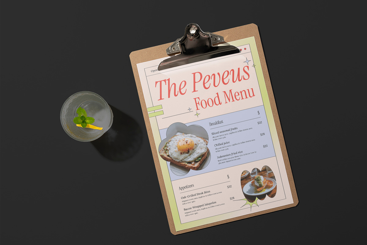 Classic Y2K Cafe Menu, a Stationery Template by Neermana (Photo 3 of 4)