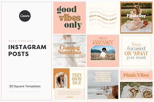 Boho Instagram Templates Canva