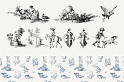 Victorian Toile PNG Illustration Kit, a Decorative Illustration by Century Library (Thumbnail 6 of 8)