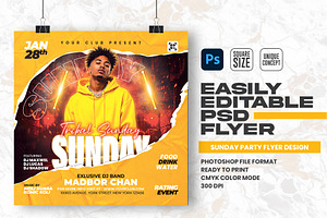 Sunday Party Flyer Design Template, a Flyer Template by Shajib Shikder
