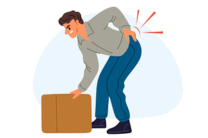 Young man suffering from lower back, a Healthcare Illustration by Vectorbuum