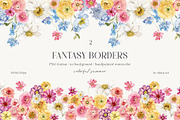 Fantasy Garden summer watercolor set, a Decorative Illustration by AleksaArt (Thumbnail 10 of 20)