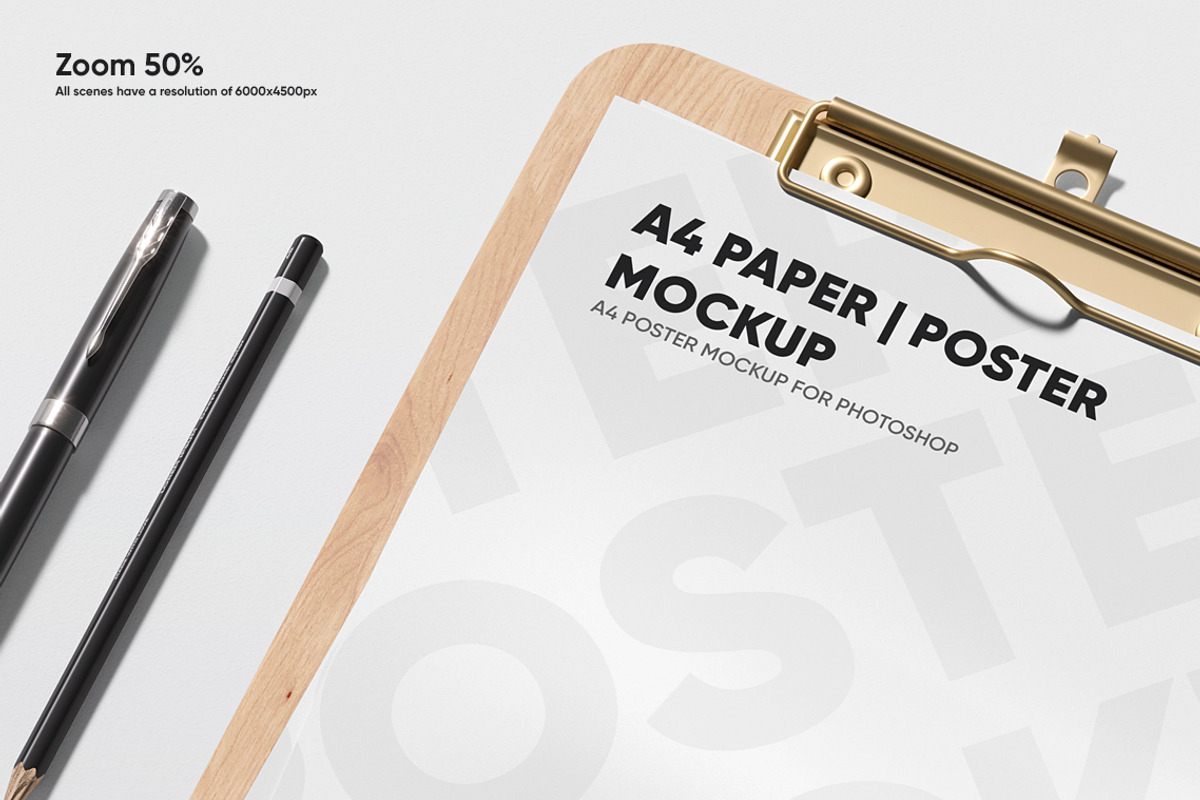 Clipboard With A4 Poster Mockup, a Books & Magazine Mockup by WebAndCat (Photo 5 of 12)